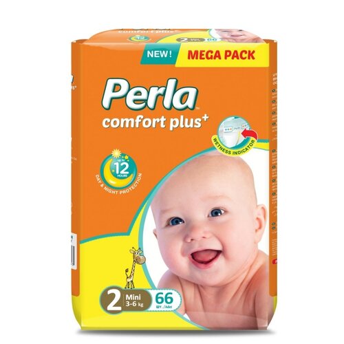 фото Perla подгузники mega mini, 2, 3-6 кг, 66 шт.