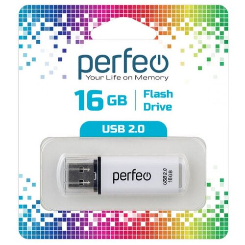 USB флешка 16Gb Perfeo C13 white USB 2.0 флешка perfeo c01g2 64 гб white