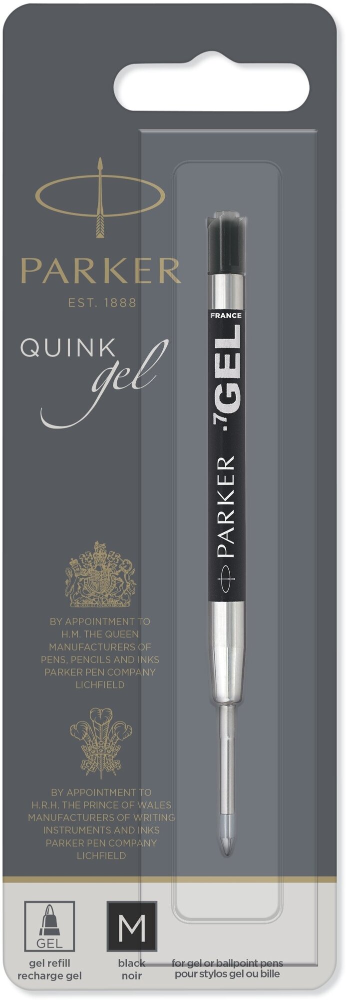 Cтержень гелевый Parker Gel Pen Refill M, размер: средний, цвет: черный