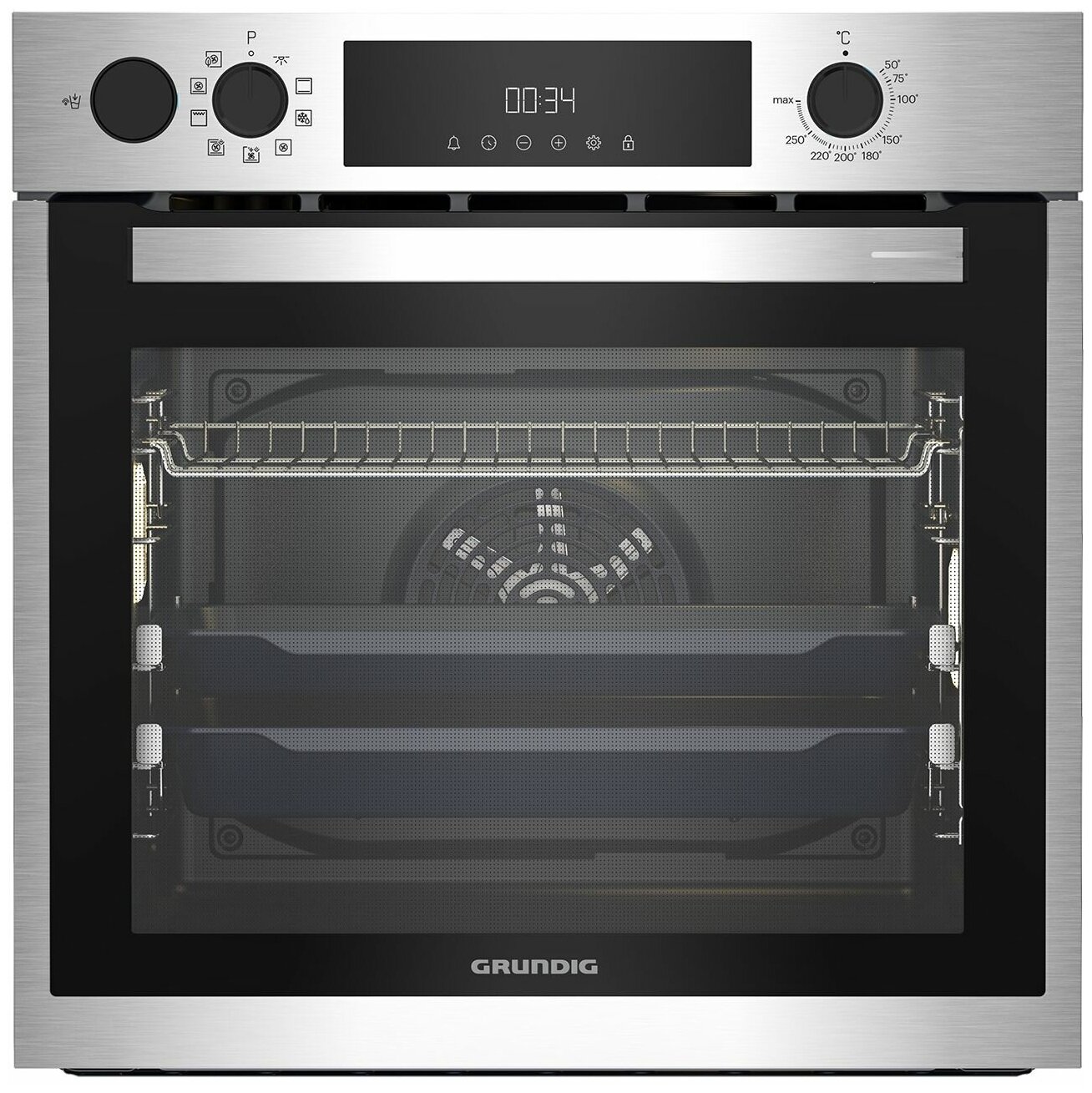 Встраиваемый электрический духовой шкаф Grundig GEBD11300X, серебристый