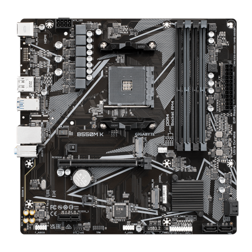 Материнская плата GIGABYTE B550M K (rev. 1.0) Retail материнская плата afox motherboard amd b550 amd socket am4 4 x ddr4 memory slots micro atx 22 x 24 5 cm