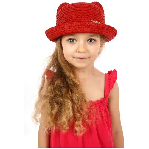 Шляпа Solorana, размер S(48-50), красный шляпа соломенная женская с плоским козырьком панама ручной работы для отдыха на открытом воздухе пляжа в стиле ретро лето осень