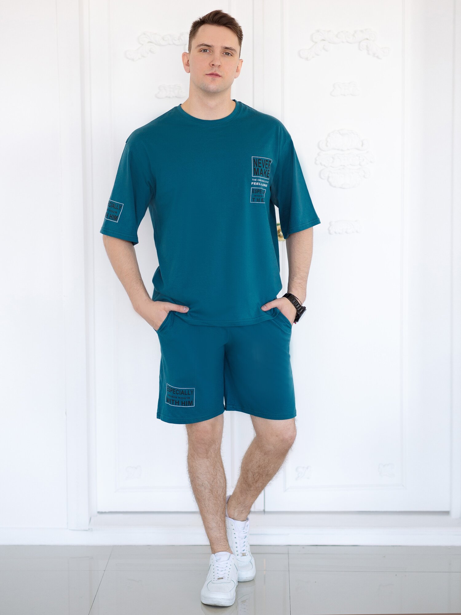 Комплект домашний мужской шорты с футболкой (623-22 р116 (176) 67) LIDEKO - фотография № 10