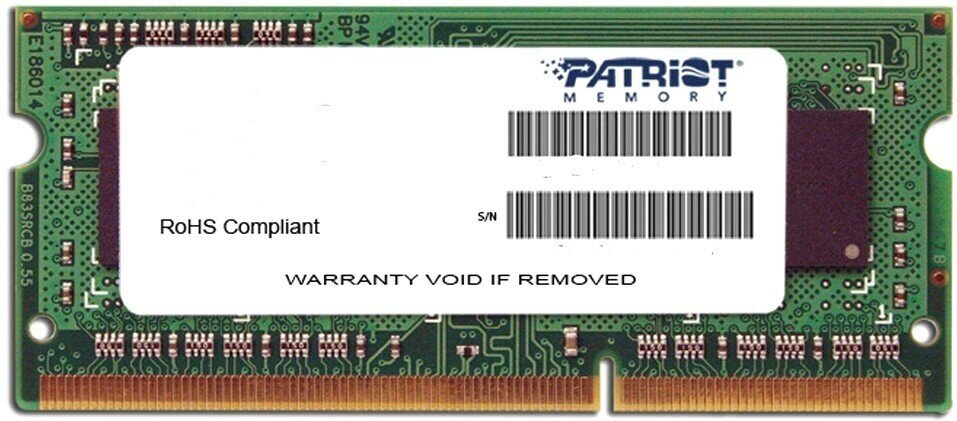 Оперативная память PATRIOT MEMORY Patriot SODIMM DDR3 4Gb 1600MHz pc-12800 (PSD34G1600L81S) - фотография № 3