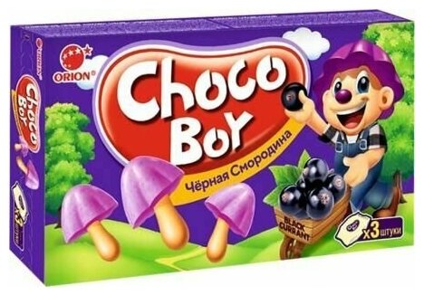 Печенье Orion Choco Boy Чёрная смородина, 6 шт по 45 г - фотография № 1