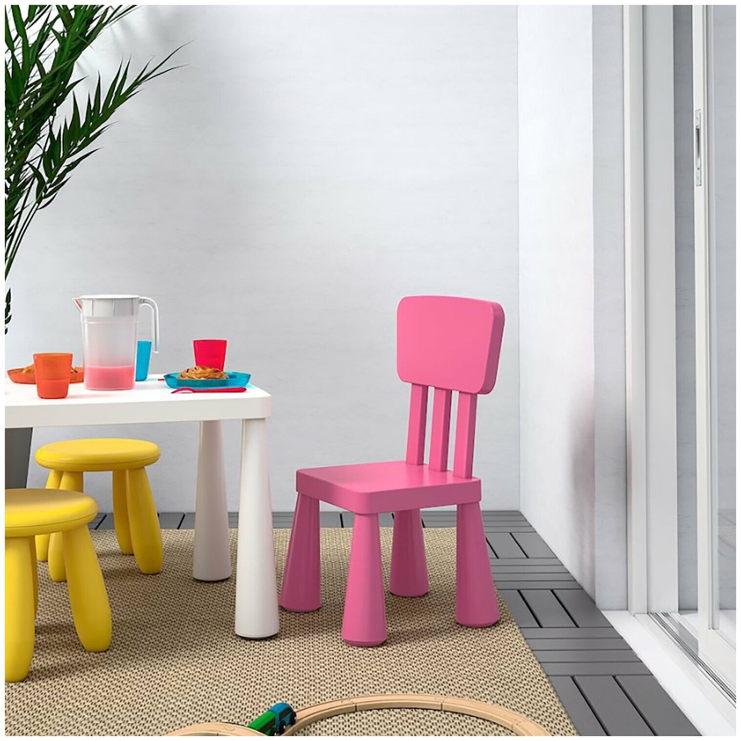 Детский стул / стульчик пластиковый для ребенка, малышей со спинкой Мамонт розовый, от 2 до 7 лет, 532751 - фотография № 4