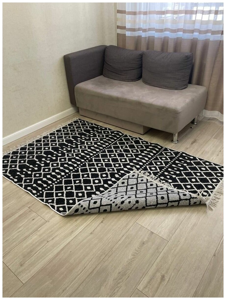 Ковер комнатный хлопковый килим 120×180 - фотография № 4
