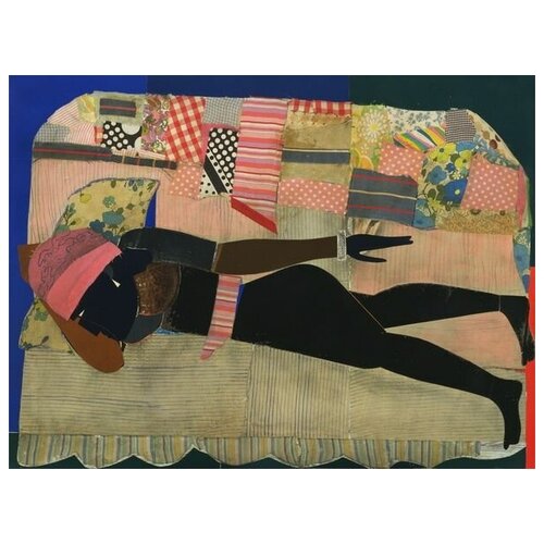 Репродукция на холсте Лоскутное одеяло (Patchwork Quilt) Берден Ромаре 53см. x 40см.