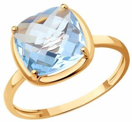 Кольцо Diamant online, золото, 585 проба, топаз