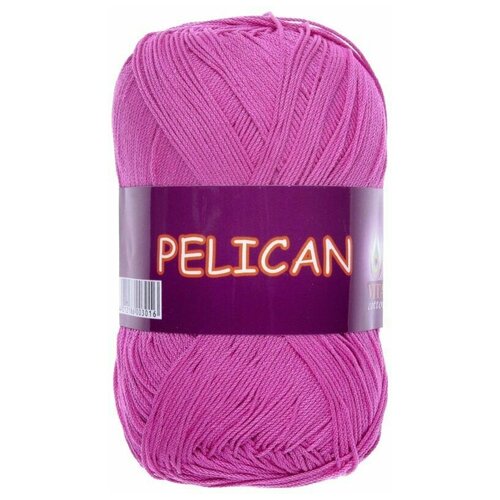 Пряжа Vita Pelican (Пеликан) 4009 темно-розовый 100% хлопок двойной мерсеризации 50г 330м 5шт