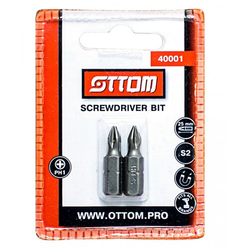 Бита PH1x25 мм (2 шт, S2) OTTOM 40001