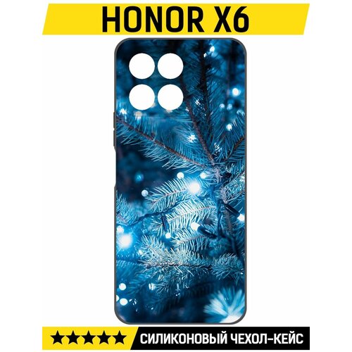 Чехол-накладка Krutoff Soft Case Гирлянда для Honor X6 черный чехол накладка krutoff soft case гречка для honor x6 черный