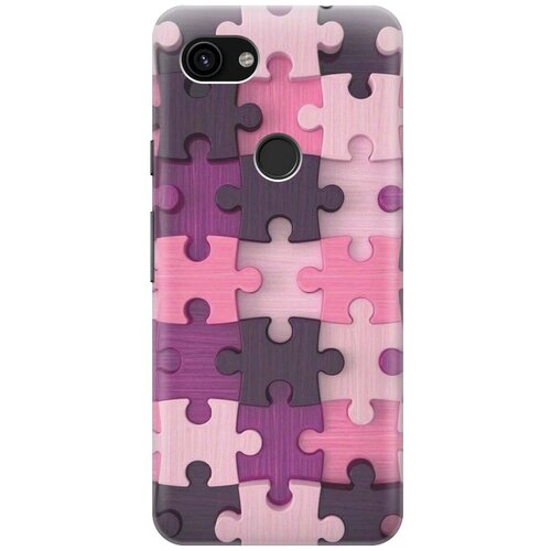 фото Силиконовый чехол на google pixel 3a / гугл пиксель 3а с принтом "сиреневый паззл" gosso