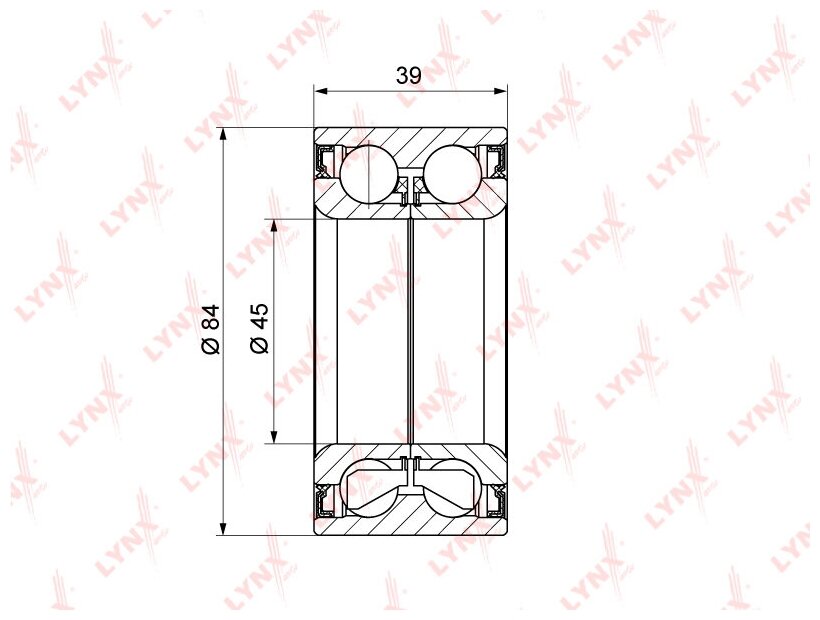 Комплект подшипника ступицы колеса зад LYNXauto WB-1368