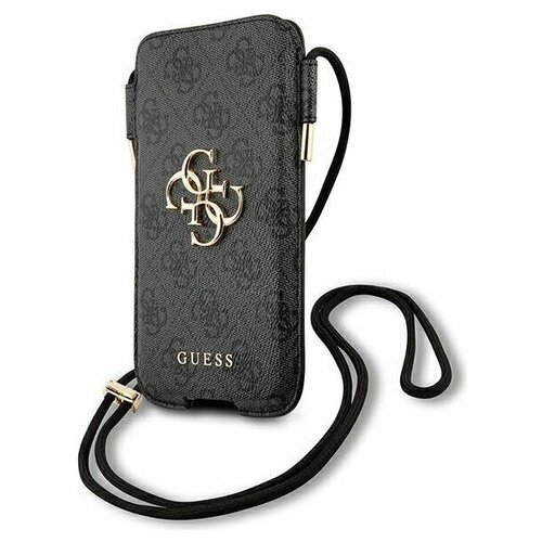 фото Чехол-сумка cg mobile guess pouch pu 4g big metal logo (l size) для iphone 12 pro max, цвет серый (guhcp12l4gpsgr) guhcp12l4gpsgr
