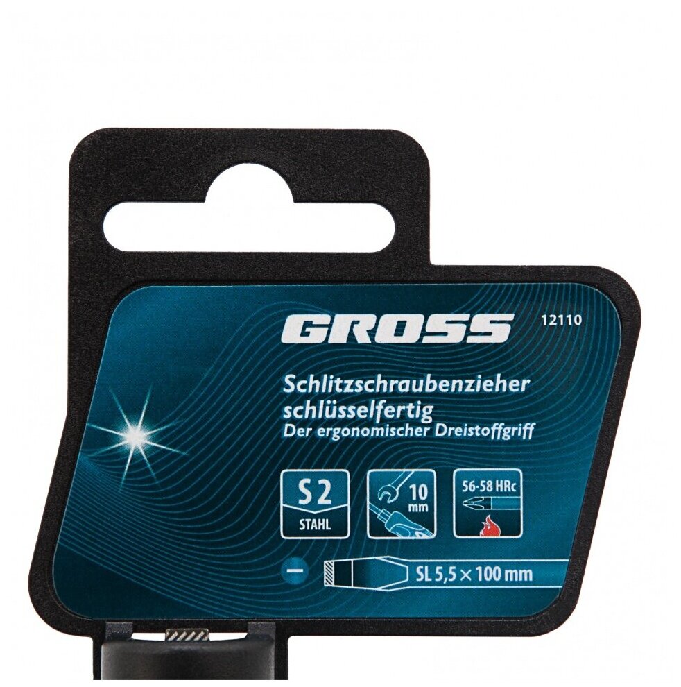 Отвертки Отвертка прямой наконечник Gross 12110