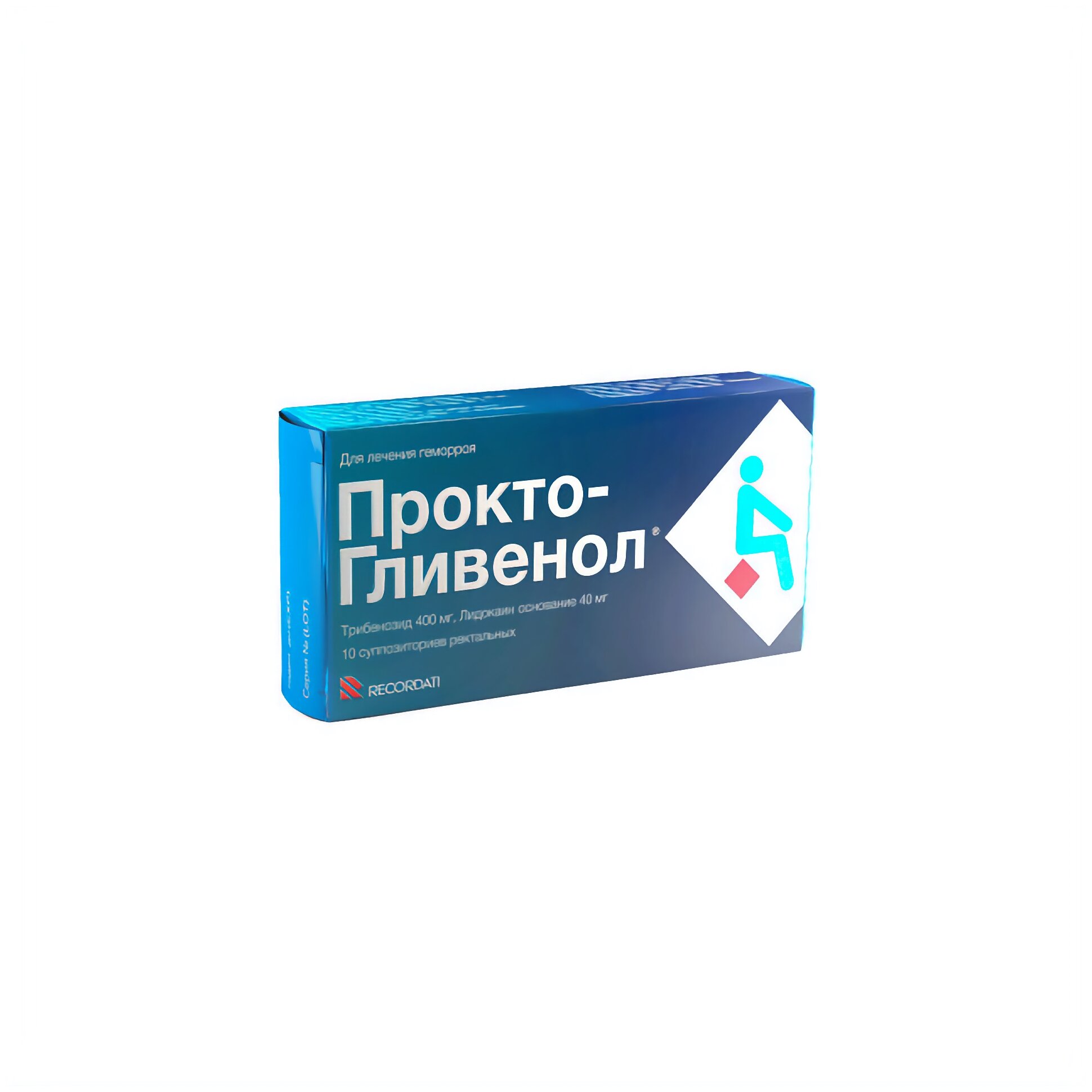 Прокто-гливенол супп. рект., 400 мг + 40 мг, 10 шт.