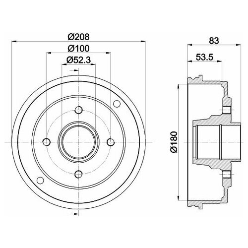 Hella HELLA Тормозной барабан hella 8dt355300351