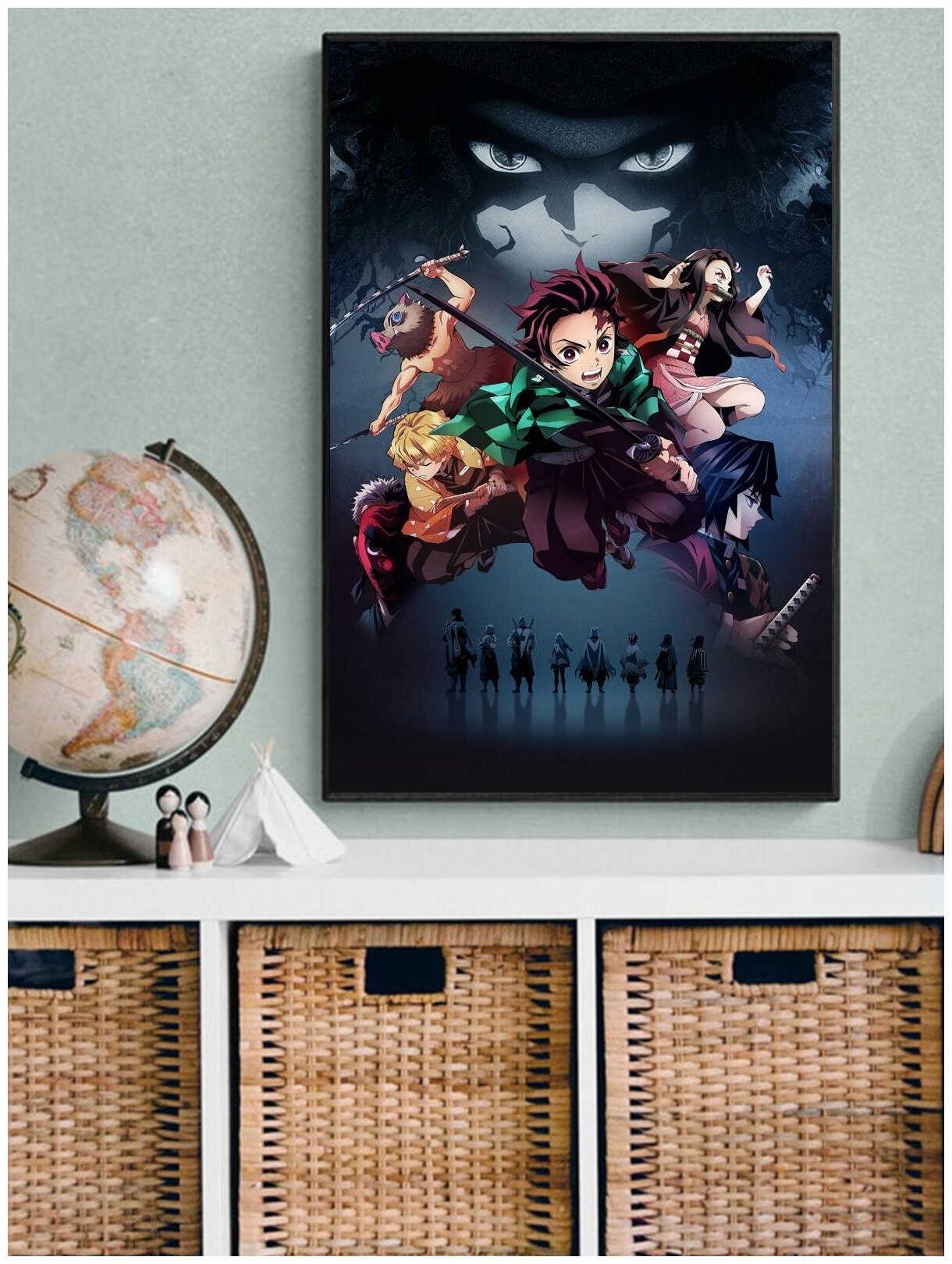 Постер / Плакат / Картина Клинок, рассекающий демонов. Обложка к аниме 60х90 см в раме
