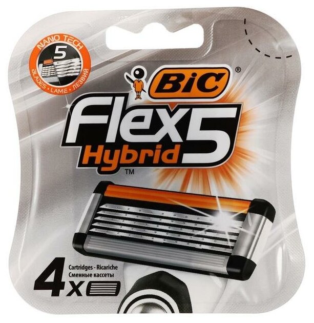BIC Сменные кассеты BIC Hybrid 5 Flex, 5 лезвий, 4 шт.