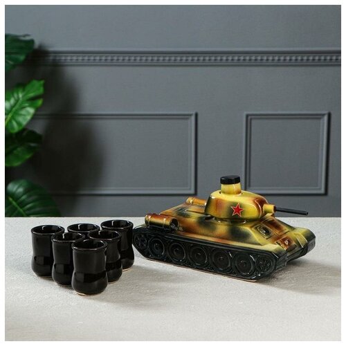 фото Набор для коньяка "танк", 7 предметов в наборе, 1,1 л/0.05 л, микс 794878 yandex market