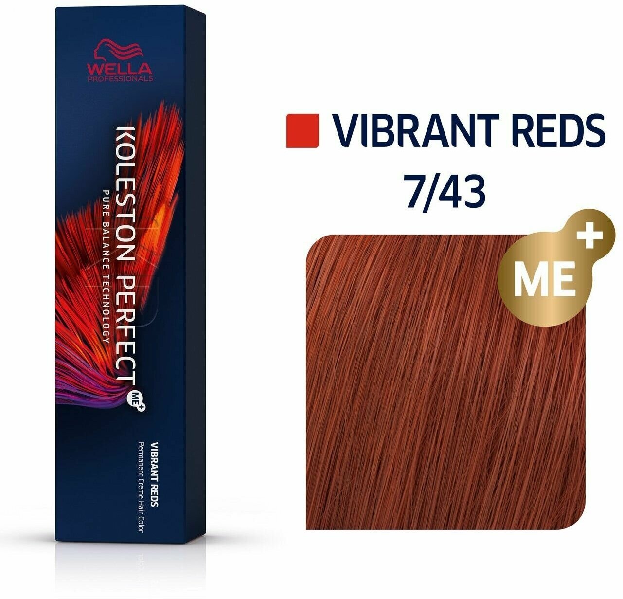 Wella Professionals Koleston Perfect Me+ Стойкая краска для волос 7/43 Красный тициан, 60 мл