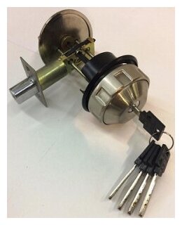 фото Замок врезной Deadbolt-Master Lock Автомат антик/графит, правый