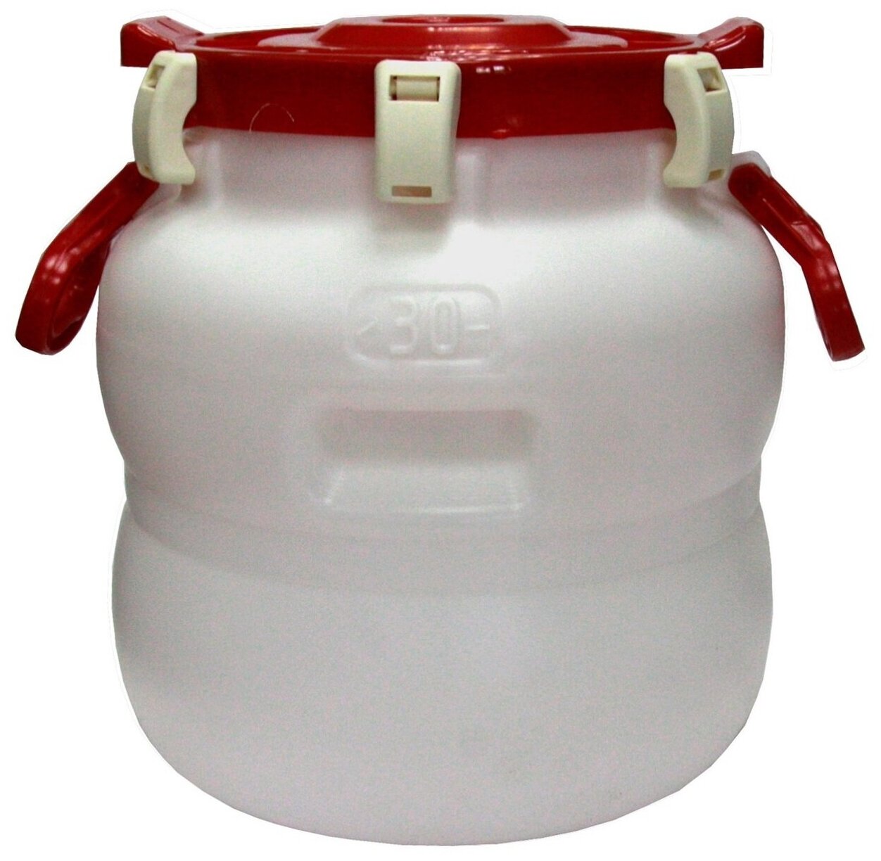 Бочка 30 литров с широким горлом герметичная (пластиковые зажимы)