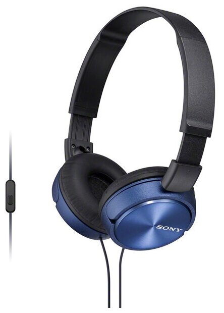 Гарнитура накладные Sony MDR-ZX310AP 1.2м голубой проводные (оголовье)