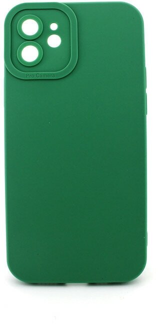 Чехол матовый для Apple Iphone 12, с бортиком вокруг камеры и с защитой камеры, зеленый