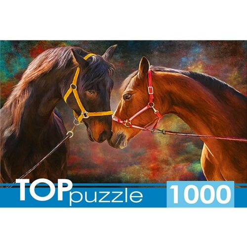 Пазл TOP Puzzle 1000 деталей: Влюблённые лошади пазл top puzzle 1000 деталей коты у ночного окна