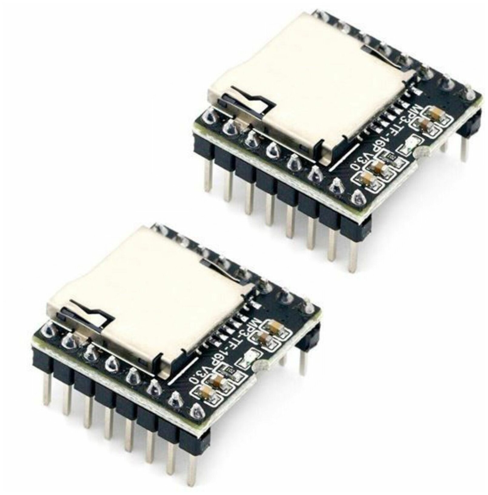 2 штуки! Звуковой модуль DFPlayer с micro SD слотом управляемый с помощью Arduino / MP3-TF-16P (Н)