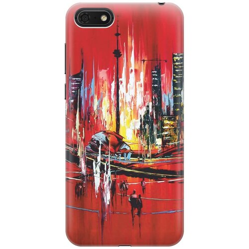 фото Gosso ультратонкий силиконовый чехол-накладка для huawei y5 (2018) / y5 prime (2018) / honor 7s / honor 7a с принтом "акварельный город"