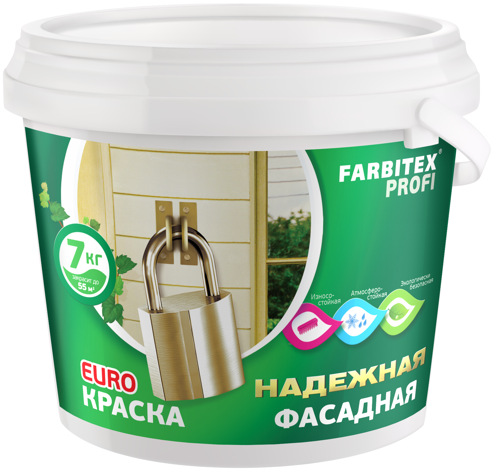 Краска акриловая фасадная FARBITEX профи (Артикул: 4300002324; Цвет: Белый; Фасовка = 3 кг)