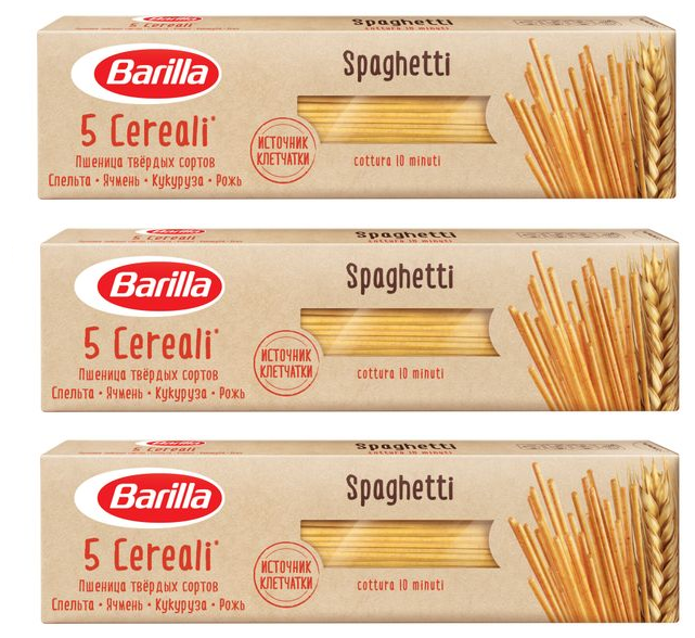 Макаронные изделия Barilla Spaghetti "5 Злаков", 450 г 3 пачки