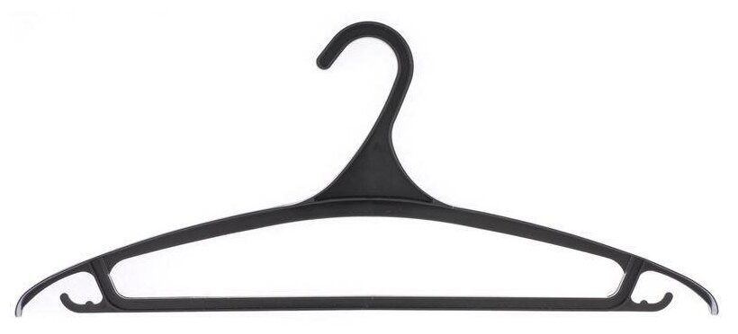Вешалка-плечики пластиковая для верхней одежды черная (размер 52-54) - фотография № 1