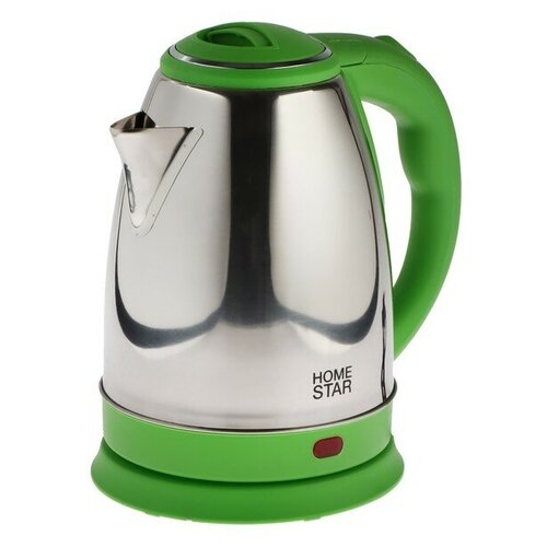 чайник homestar hs 1035 розовый Чайник электрический Homestar HS-1028, металл, 1.8 л, 1500 Вт, серебристо-зелёный