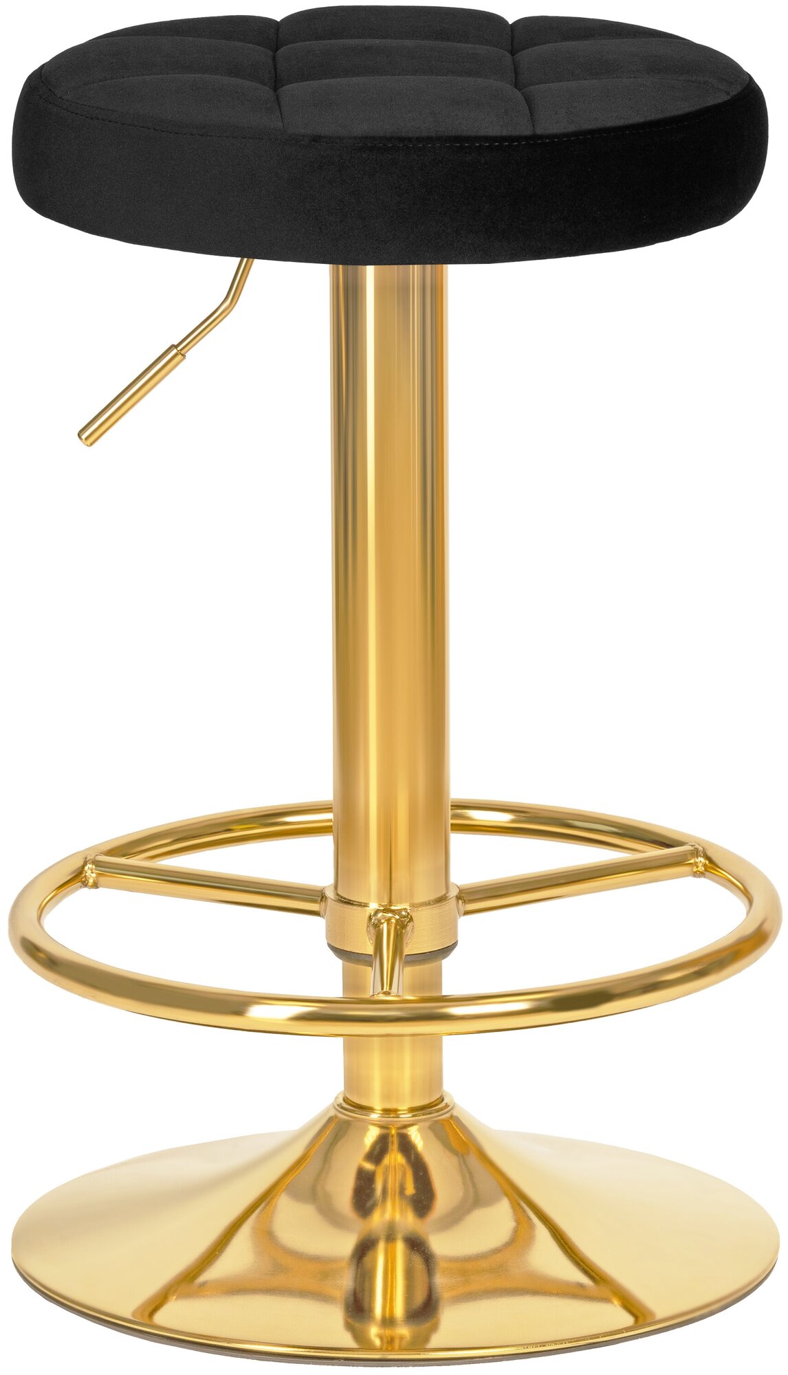 Табурет барный DOBRIN BRUNO GOLD LM-5008_GoldBase, черный велюр