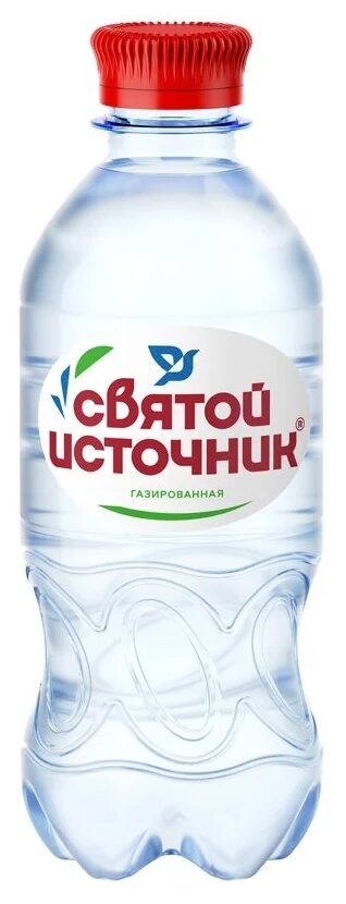 Вода газированная питьевая святой источник, 0,33 л, пластиковая бутылка