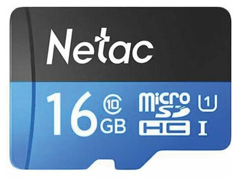 Карта памяти microSDHC 16 ГБ NETAC P500 Standard UHS-I U1 80 Мб/с (class 10) адаптер 2 шт