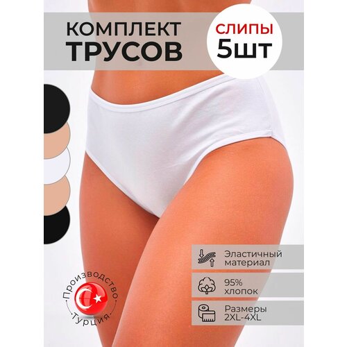 Трусы женские набор 5 шт хлопок слипы Турция ALYA Underwear XL (46-48)