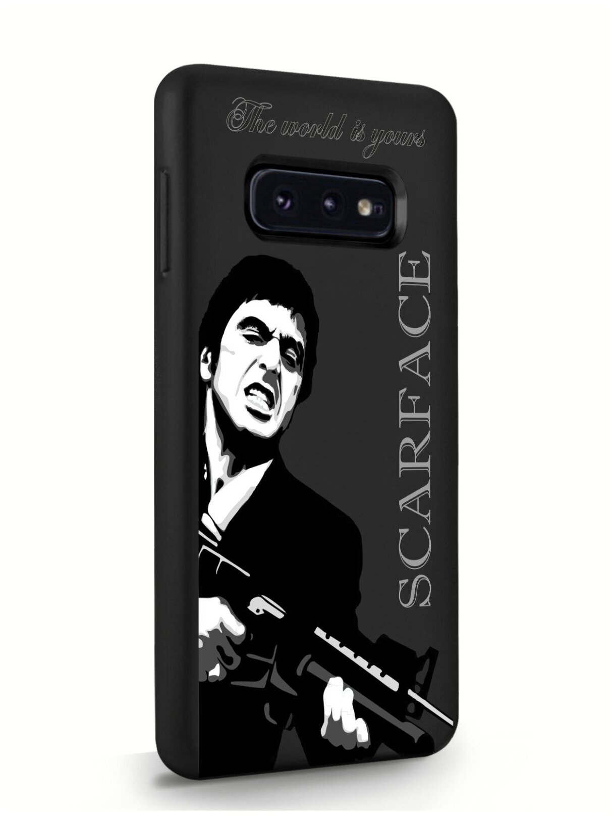 Черный силиконовый чехол MustHaveCase для Samsung Galaxy S10E Scarface Tony Montana/ Лицо со шрамом для Самсунг Галакси С10E Противоударный