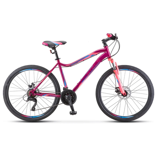 фото Женский велосипед stels miss 5000 d 26" (2021) 16" фиолетово-розовый в собранном виде
