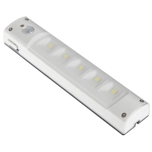 Luazon Lighting Светильник светодиодный с датчиком движения, 5 LED, 2 Вт, от батареек 3*AAA, 6500К, белый