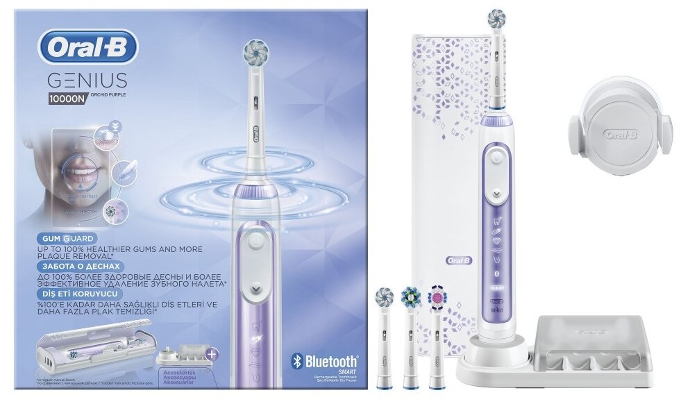 Электрическая зубная щетка Oral-B Genius 10000N D701.545.6XC, orchid purple - фотография № 4