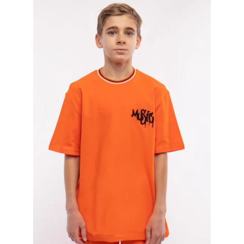 футболка с коротким рукавом оранжевая gulliver Футболка Batik, размер 146, оранжевый