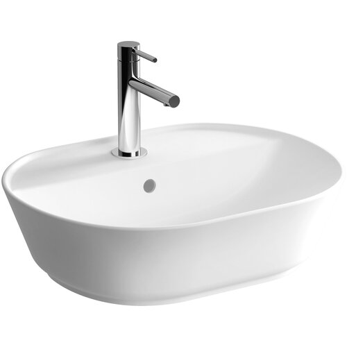 Раковина накладная Vitra Geo 7428B003-0001, 55 см, c отверстием под смеситель, цвет бел. раковина vitra zentrum 60 5786b003 0001 белая