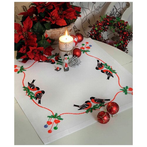фото Набор для вышивания anchor: салфетка-дорожка bullfinches and christmas, mez венгрия, 9240000-03507