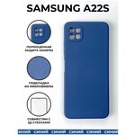 Чехол силиконовый Breaking Soft Touch с микрофиброй для Samsung A22s (Синий) - изображение