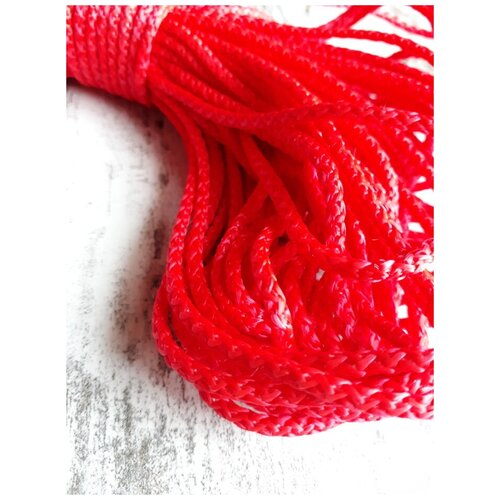 Шнур для рукоделия и декора, шпагат универсальный (цвет красный, д3мм, нейлон) 5м